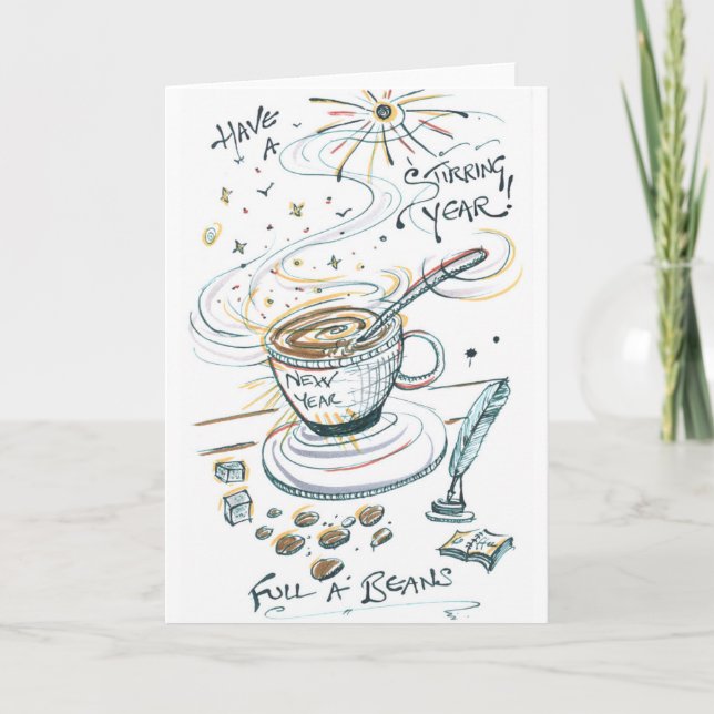 Bonne Carte Café du Nouvel An (Devant)