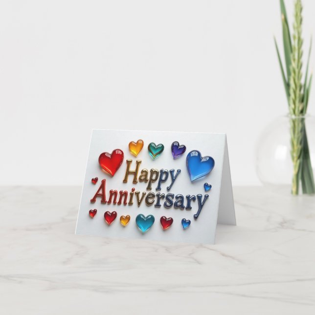 Bonne carte cardiaque Anniversaire. (Devant)