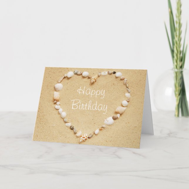 Bonne carte Coeur Seashell Anniversaire (Devant)