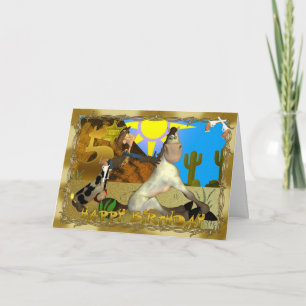 Bonne carte Cowboy 5e anniversaire