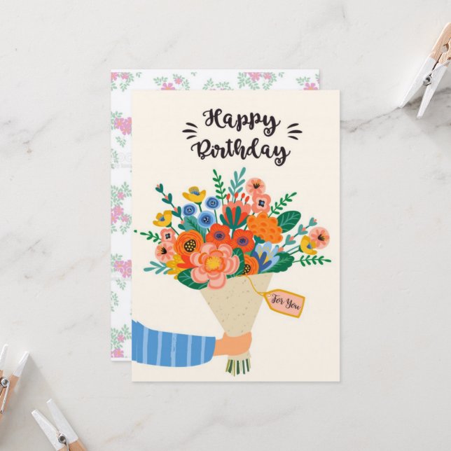 Bonne carte d'anniversaire (Devant/Arrière en situation)