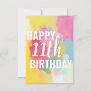 Bonne carte d'anniversaire 11e ("Watercolor Gradie