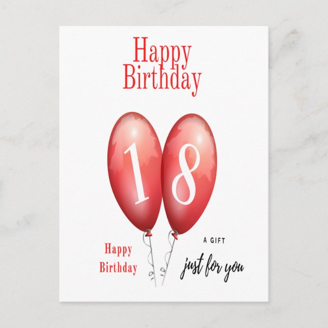 Bonne carte d'anniversaire 18e (Devant)