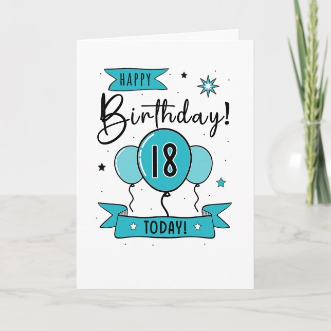 Bonne carte d'anniversaire 18e (Devant)