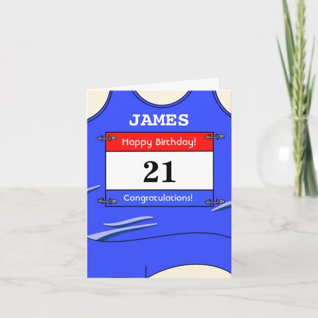 Bonne carte d'anniversaire 21e pour un coureur (Devant)