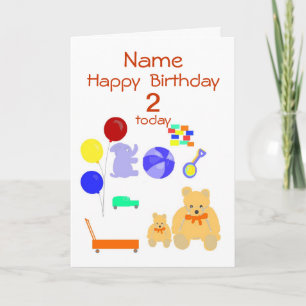 Bonne carte d'anniversaire 2 ans, Jouets, Personna