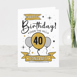Bonne carte d'anniversaire 40e en or