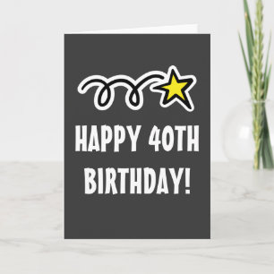 Bonne carte d'anniversaire 40e pour hommes ou femm