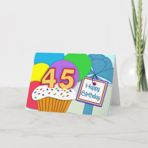 Bonne carte d'anniversaire 45e