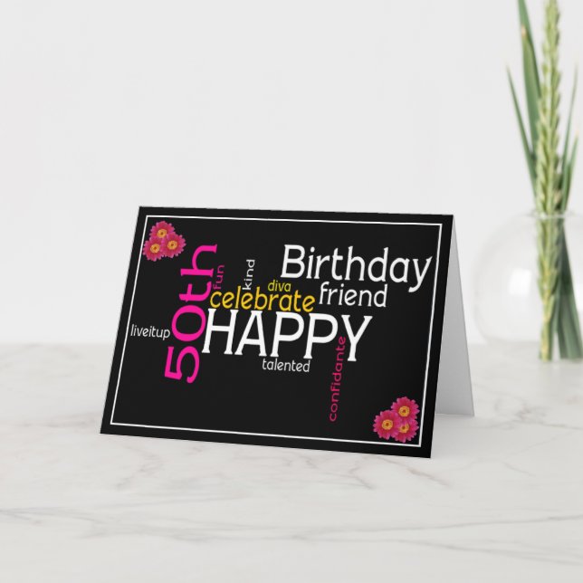 Bonne carte d'anniversaire 50e (Devant)