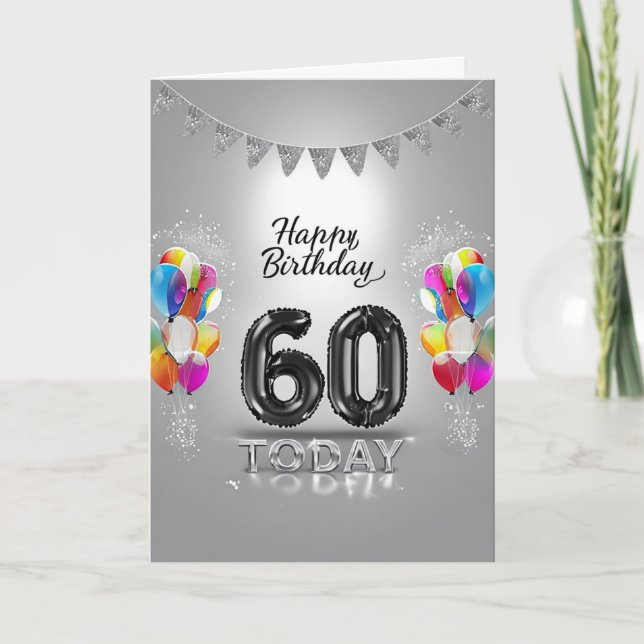 Bonne carte d'anniversaire 60e (Devant)
