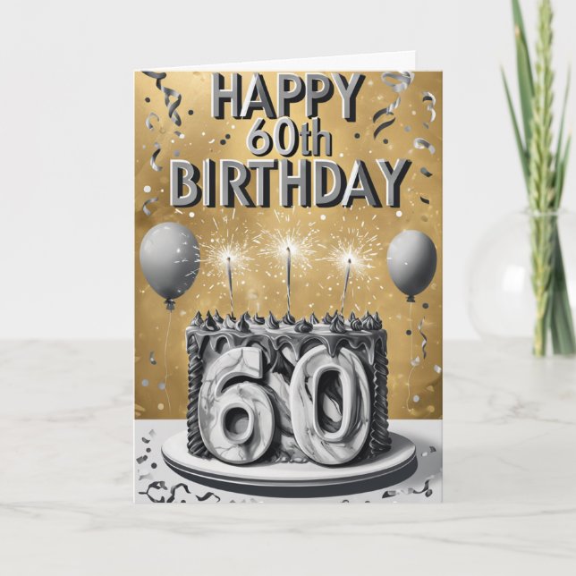 Bonne carte d'anniversaire 60e (Devant)