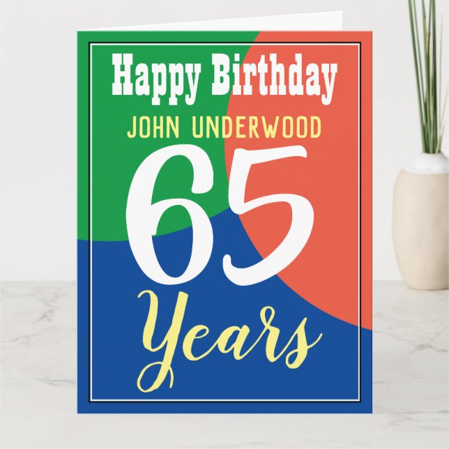 Bonne carte d'anniversaire 65e (Devant)