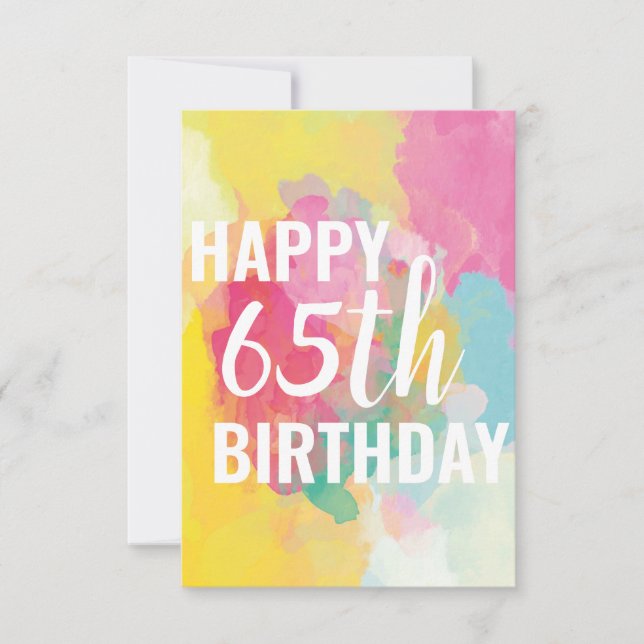 Bonne carte d'anniversaire 65e ("Watercolor Gradie (Devant)
