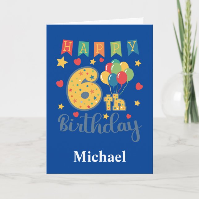 Bonne carte d'anniversaire 6e (Devant)