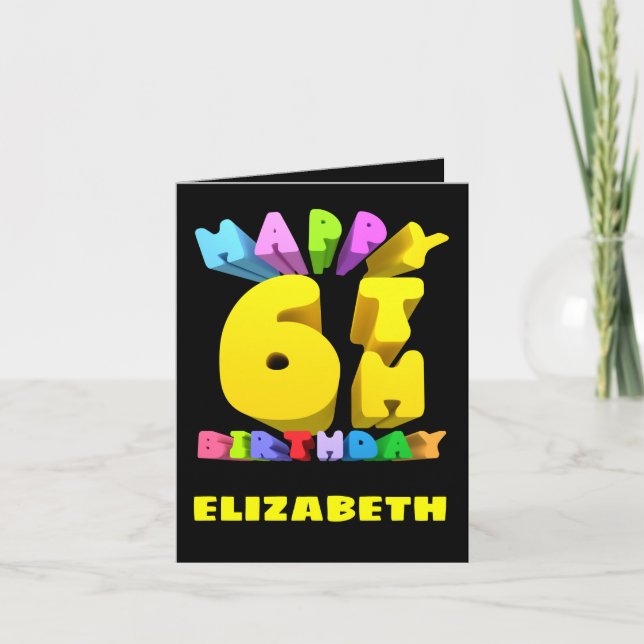 Bonne carte d'anniversaire 6e (Devant)