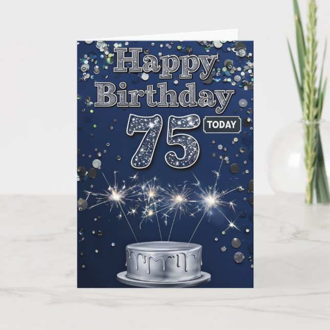 Bonne carte d'anniversaire 75e (Devant)