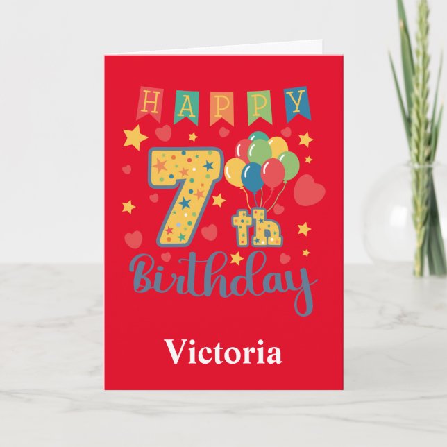 Bonne carte d'anniversaire 7e (Devant)