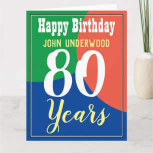 Bonne carte d'anniversaire 80e