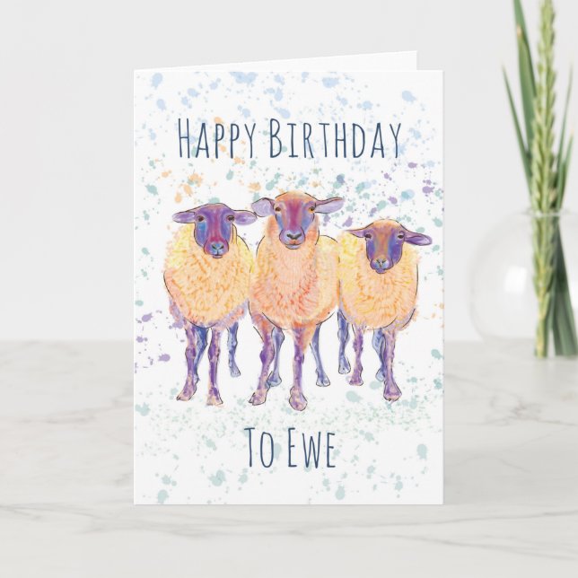 Bonne carte d'anniversaire à l'Ewe (Devant)