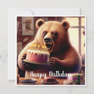 Bonne carte d'anniversaire à l'ours