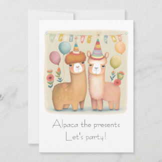 Bonne carte d'anniversaire Alpacas