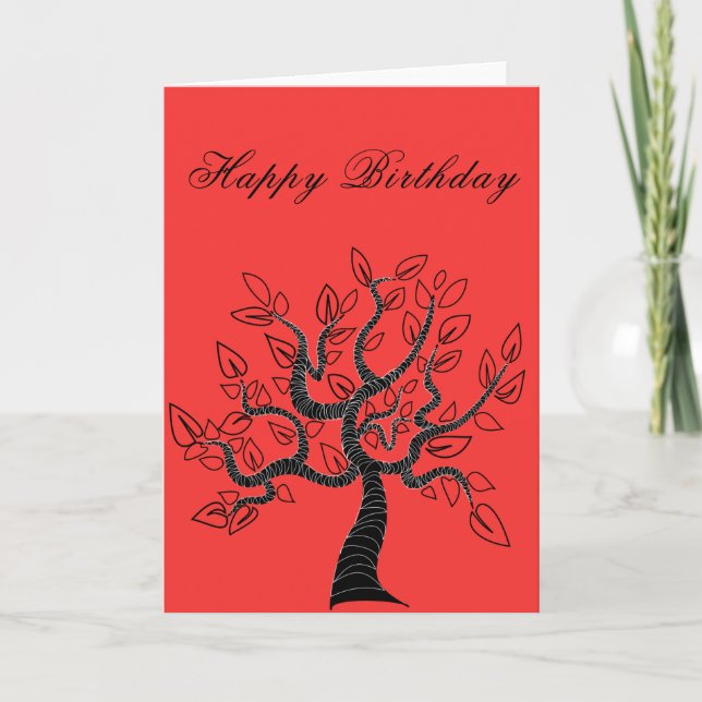 Bonne carte d'anniversaire avec arbre de vie - Mod (Devant)