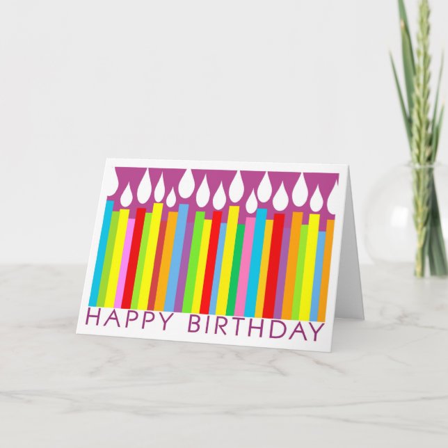 Bonne carte d'anniversaire avec bougies - Général (Devant)