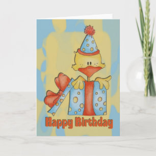 Bonne carte d'anniversaire avec canard