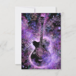 Bonne carte d'anniversaire avec conception de guit