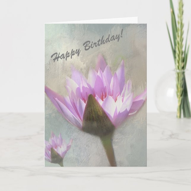 Bonne carte d'anniversaire avec de jolies fleurs. (Devant)