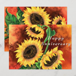 Bonne carte d'anniversaire avec des tournesols