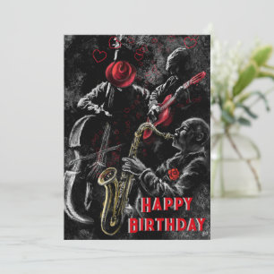 Bonne carte d'anniversaire avec Jazz Music Band
