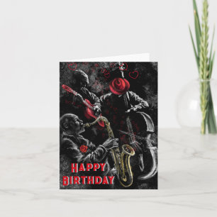 Bonne carte d'anniversaire avec Jazz Music - Peint
