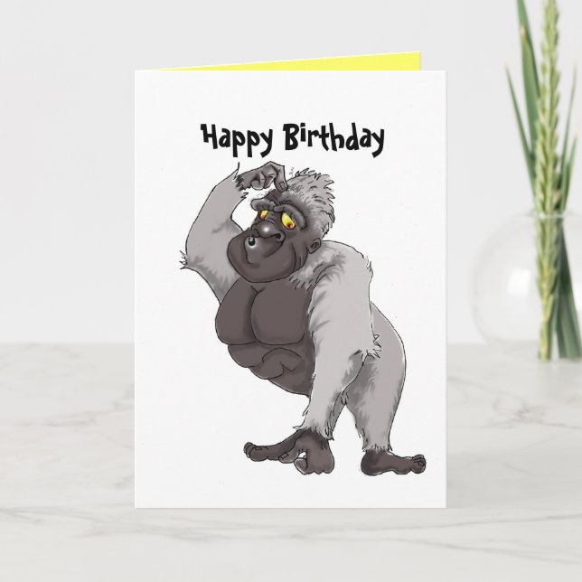Bonne carte d'anniversaire avec la chanson Gorilla (Devant)