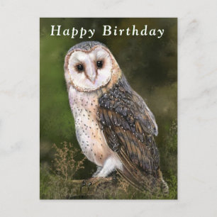 Bonne carte d'anniversaire avec la chouette de l'O