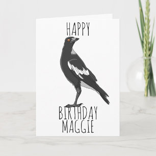 Bonne carte d'anniversaire avec magpie australienn