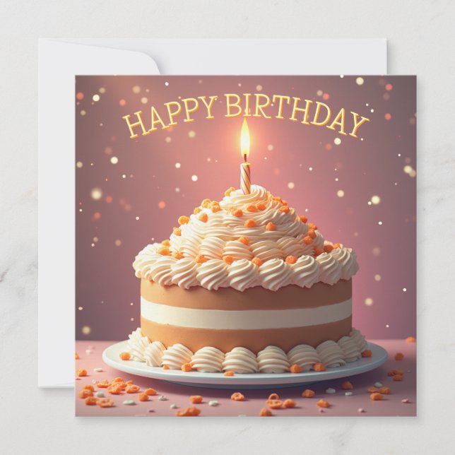 Bonne carte d'anniversaire avec un gâteau v0.2 (Devant)