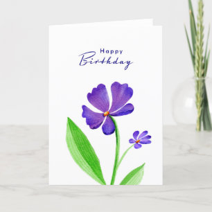 Bonne carte d'anniversaire avec Watercolor Flower