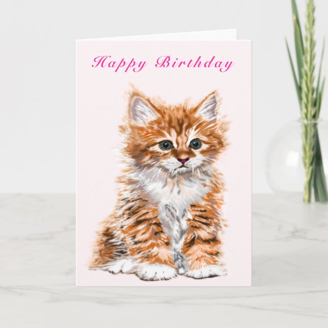 Bonne carte d'anniversaire Baby Kitten - Votre tex (Devant)