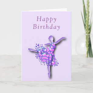 Bonne carte d'anniversaire Ballerina Girl Ballet D