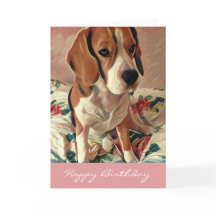 Bonne carte d'anniversaire Beagle chien d'annivers
