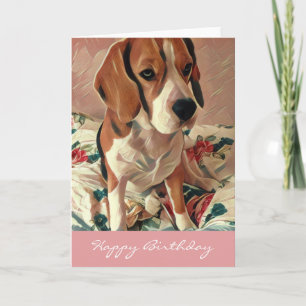 Bonne carte d'anniversaire Beagle chien d'annivers