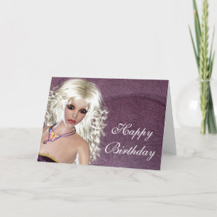 Bonne carte d'anniversaire - Blonde Imaginaire fem