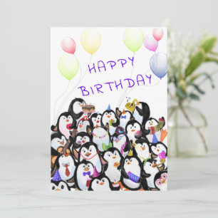 Bonne carte d'anniversaire Bonne fête des pingouin