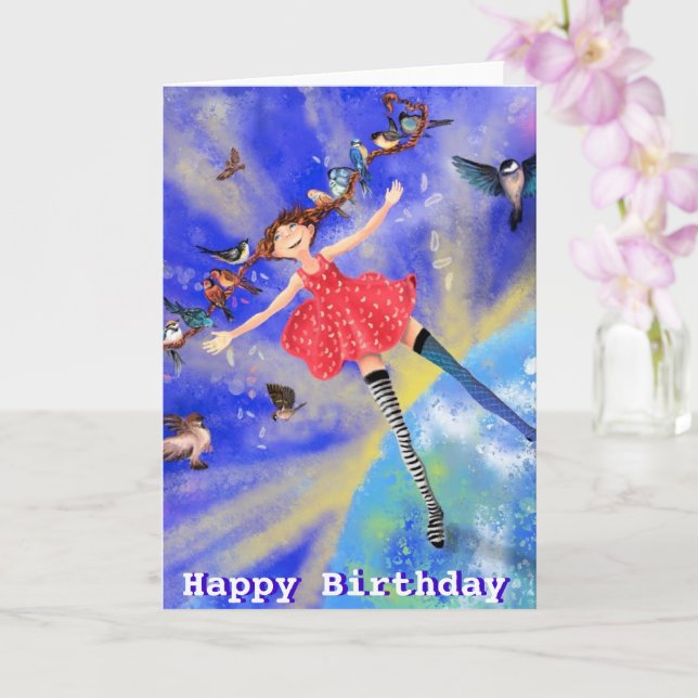 Bonne carte d'anniversaire Bonne fille avec les oi (Orchidée)