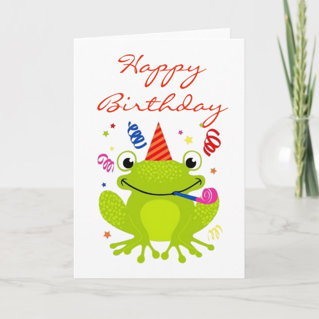 Bonne carte d'anniversaire - Célébrer la grenouill (Devant)