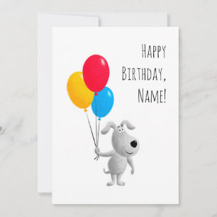 Bonne carte d'anniversaire Chien Chien Chiot Puppy