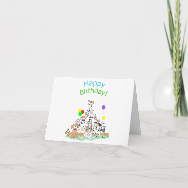 Bonne carte d'anniversaire Chiens d'anniversaire (Devant)