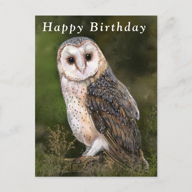 Bonne carte d'anniversaire Chouette de l'Ouest (Devant)